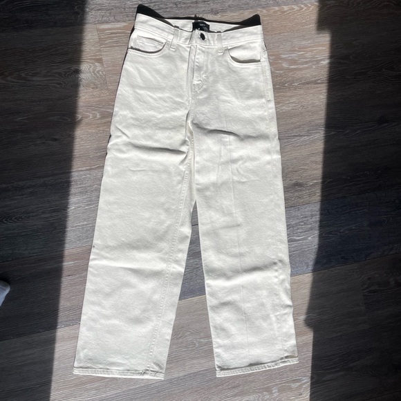 NWT Theory Wide Crop Jean in Dyed Denim Ecru size 27 - Picture 7 of 8